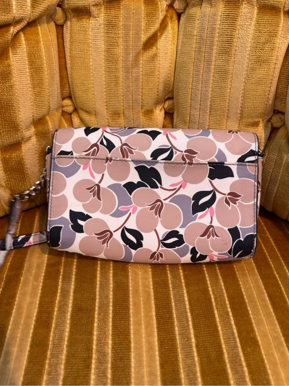 kate spade Floral Crossbody Wallet in Beige, Pink & Black